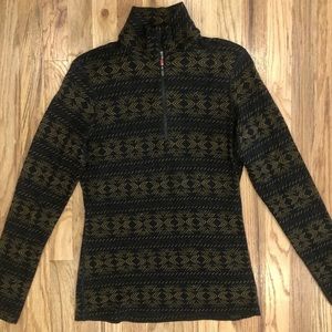 Icebreaker Jacket Women’s Size Large Merino 250 Wool Base Layer 1/4 Zip Black